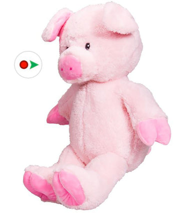 Stuffems Toy Shop Record Your Own Plush 16 inch Pink Pig - Ready 2 Love in a Few Easy Steps