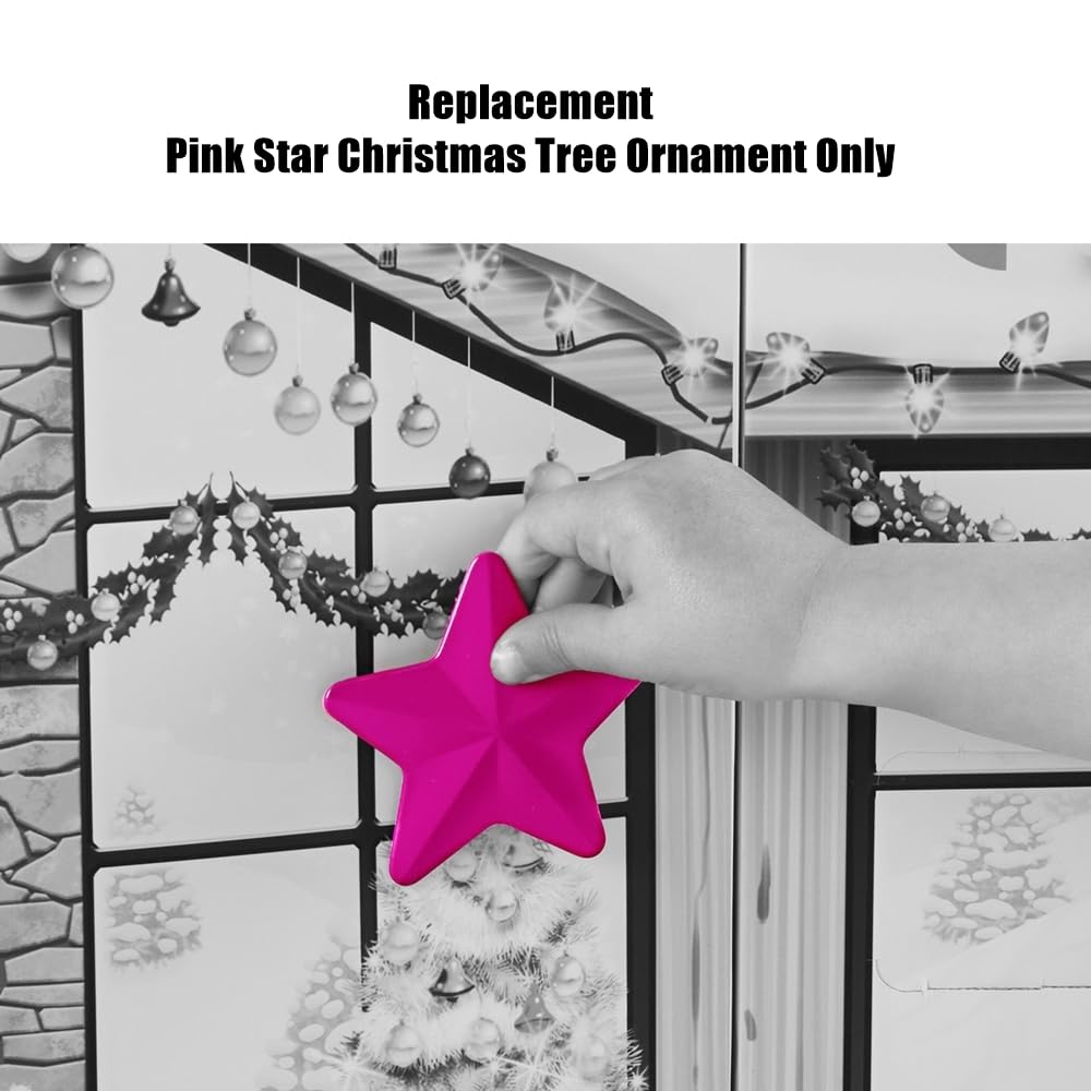 Replacement Part for Fisher-Price Little People Playset - HMK85 ~ Pink Star Christmas Tree Ornament ~ Inspired by Barbie Doll Little-People Dollhouse