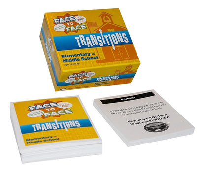 Harvest Time Partners Face to Face Transitions - Elementary to Middle School Conversation Game, Conversation Starters for Students, Parents,