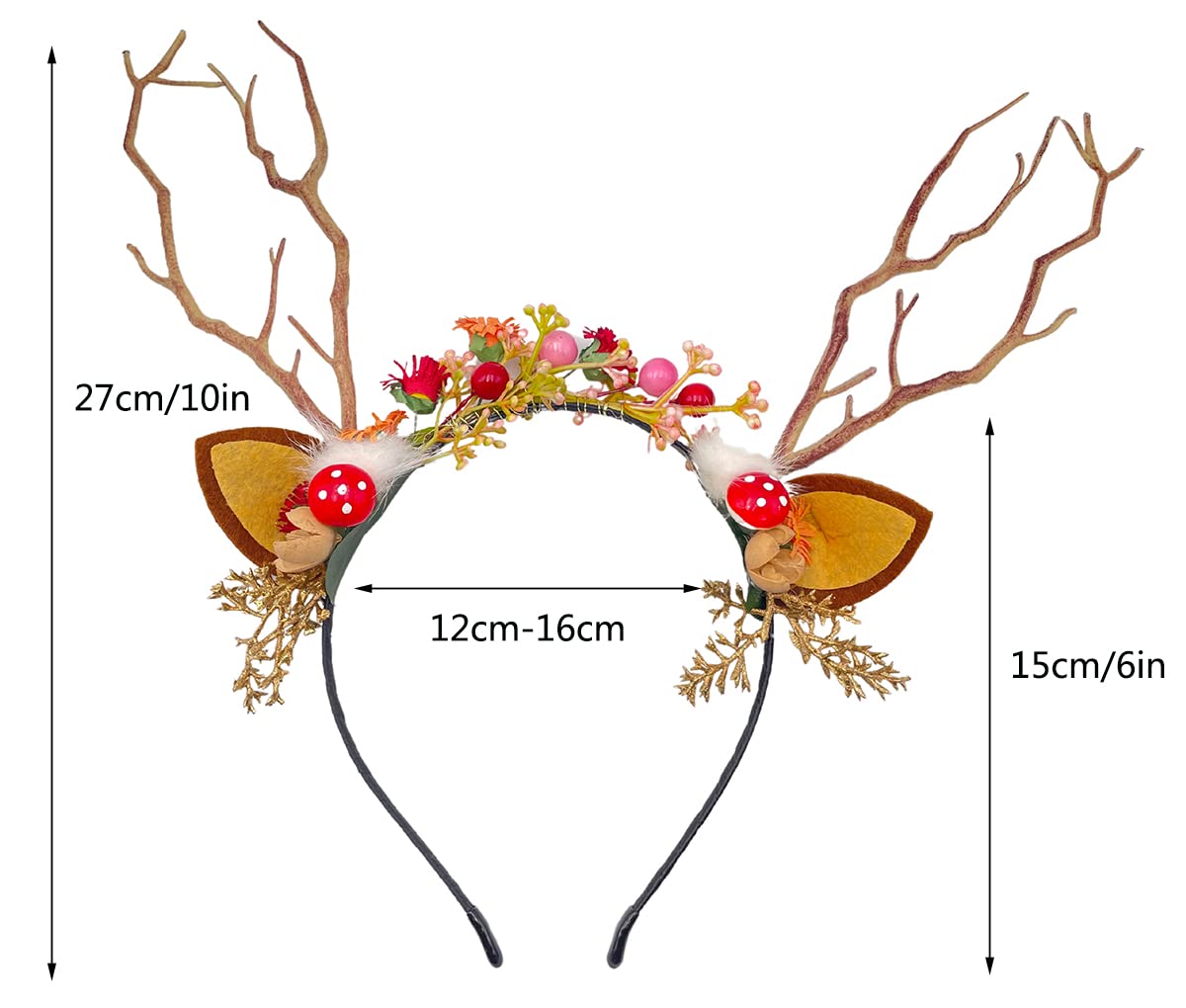 Kimglurs Christmas Girl Headwear Hand-made Headdress for Party Snowman Antler Headband for Kids Adults(Hairband