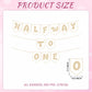 DONQTWAY Half Way To One Banner-Half Birthday Decorations for Boys Girls, White 1/2 Birthday Cone Hat with 1/2 Golden Number Candles for Boys 6 Months