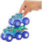 Hot Wheels Monster Trucks Multipack, 1:64 Scale Mega-Wrex & Tiger Shark Toy Trucks with Big Rigs in Matching Power Smashers Deco