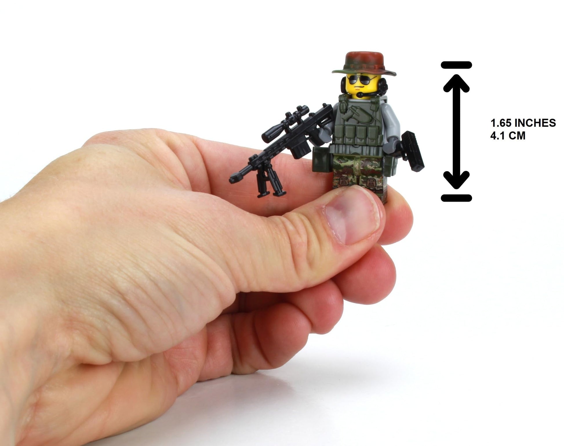 Battle Brick 1.6 Inches Tall Collectible US Army Special Forces Sniper Value Custom Minifigure Minifig | Camo Printed in USA | Great Gift for Ages 8+