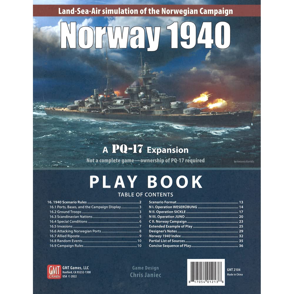 GMT: Norway 1940 Expansion Kit for The PQ-17 boardgame