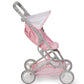 JC Toys - Berenguer Boutique | Fashionable Stroller with Canopy and Storage | Simple Folding |Pink Floral Collection | for Dolls up to 18" | Ages 3+