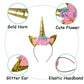 Risshine 2Pcs Unicorn Horn Headbands Flowers Cat Ear HeadBands for Birthday Party, Christmas,Halloween,Photo Props, Unicorn Themed Party Decoration