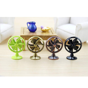 SXFSE Dollhouse Decoration Accessories, 1:12 Dollhouse Miniature Scene Model Table Fan (4 Pcs, 30 x 43 mm)