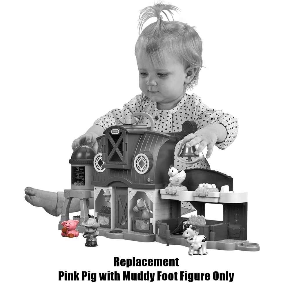 Replacement Part for Fisher-Price Little People Playset - DWC31 ~ Pink Pig with Muddy Foot ~ Caring for Animals Farm ~ Works Great with Any