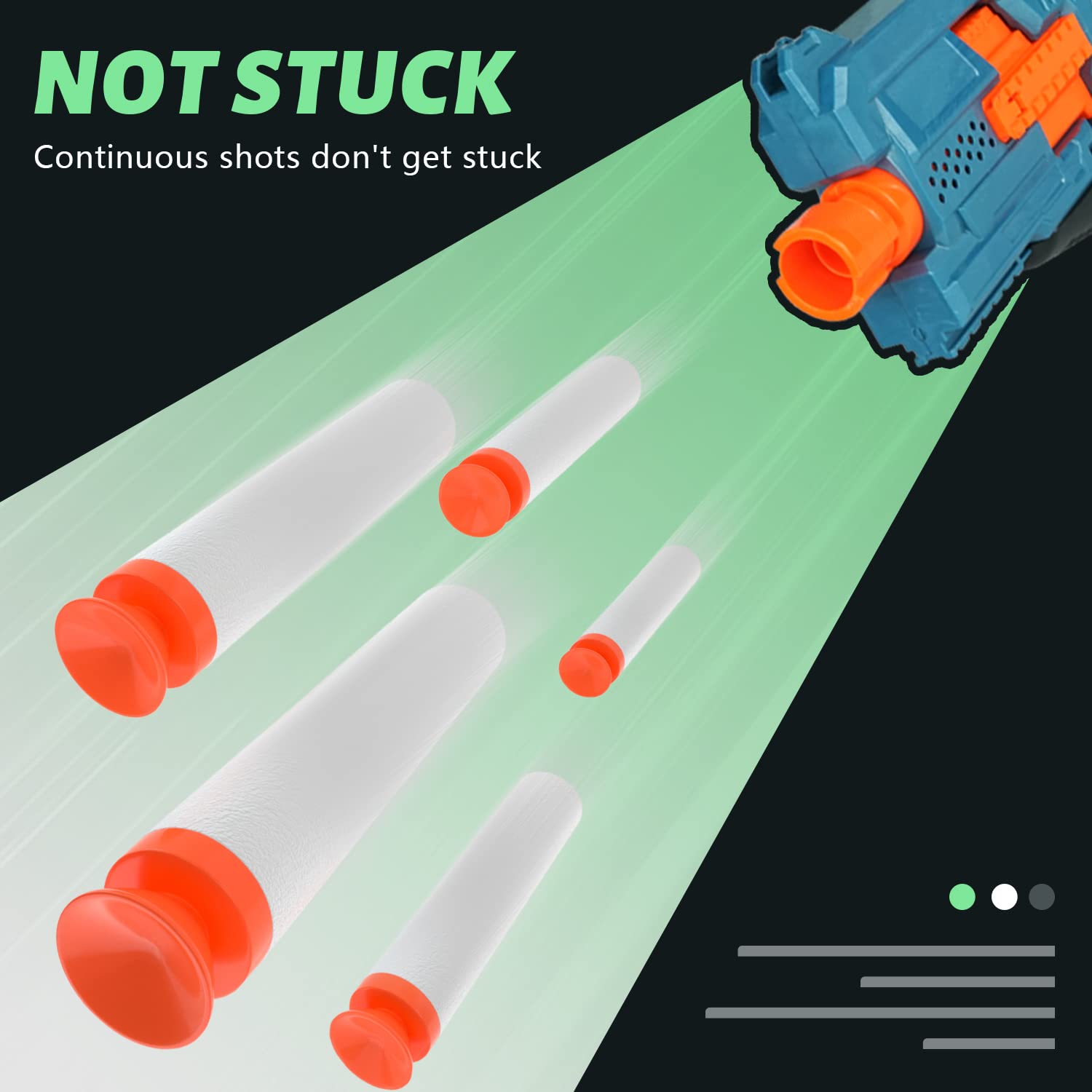 TORMEN Refill Suction Darts,Compatible for Nerf Elite Series Blasters Toy Guns-Glow in The Dark,White 100Pcs