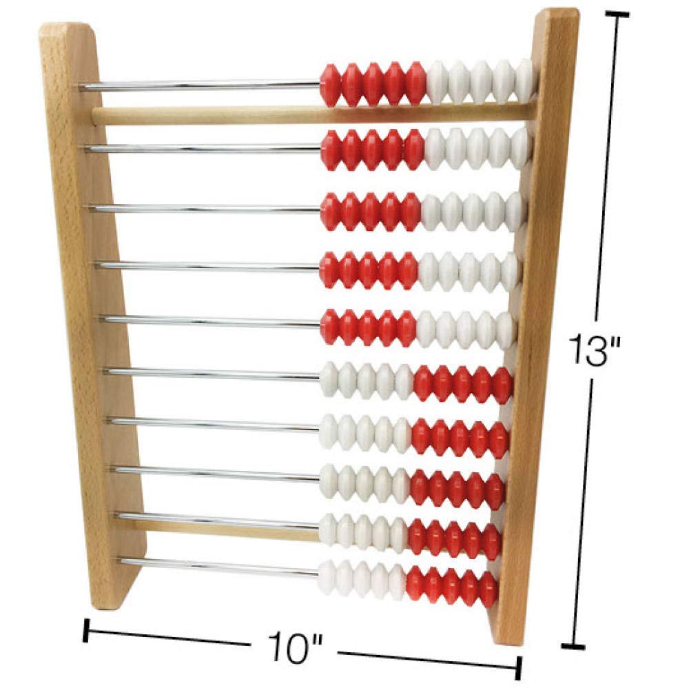 hand2mind 100 Bead Wooden Rekenrek, Abacus for Kids Math, Math Manipulatives Kindergarten, Counting Rack for Kids, Counters for Kids Math, Educational