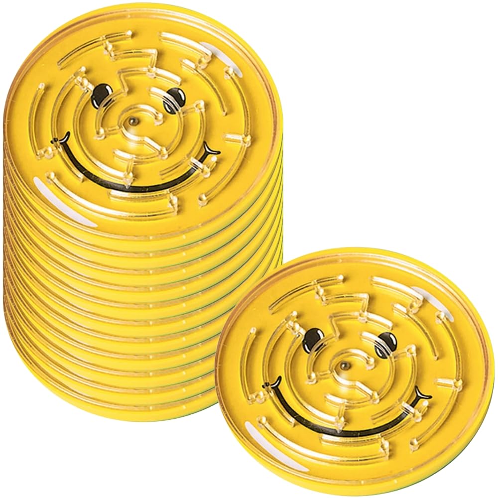 Smile Maze Puzzle Value Pack - 2.75"(Pack of 12) - Engaging Yellow Plastic Favors - Perfect for Parties, Gifts & FunBrain Boosting Challenges