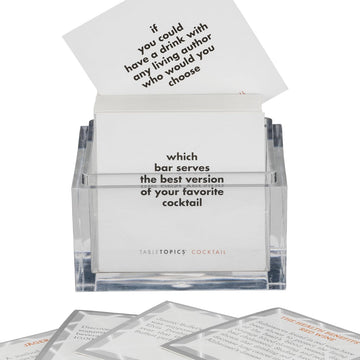 TableTopics Cocktail Party Question Card Game - 135 Conversation Starter Cards Featuring Questions, Facts, Quotes, and Mixed Drink Recipes, Fun Party