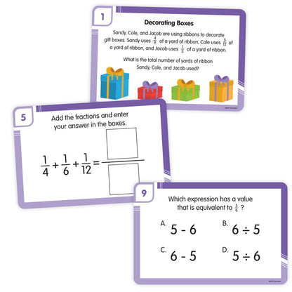 EAI Education Fraction Warm-Ups: Problem Solving Task Cards - Grade 5