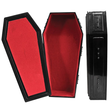 Black Coffin with Removable Lid for Wrestling Action Figures
