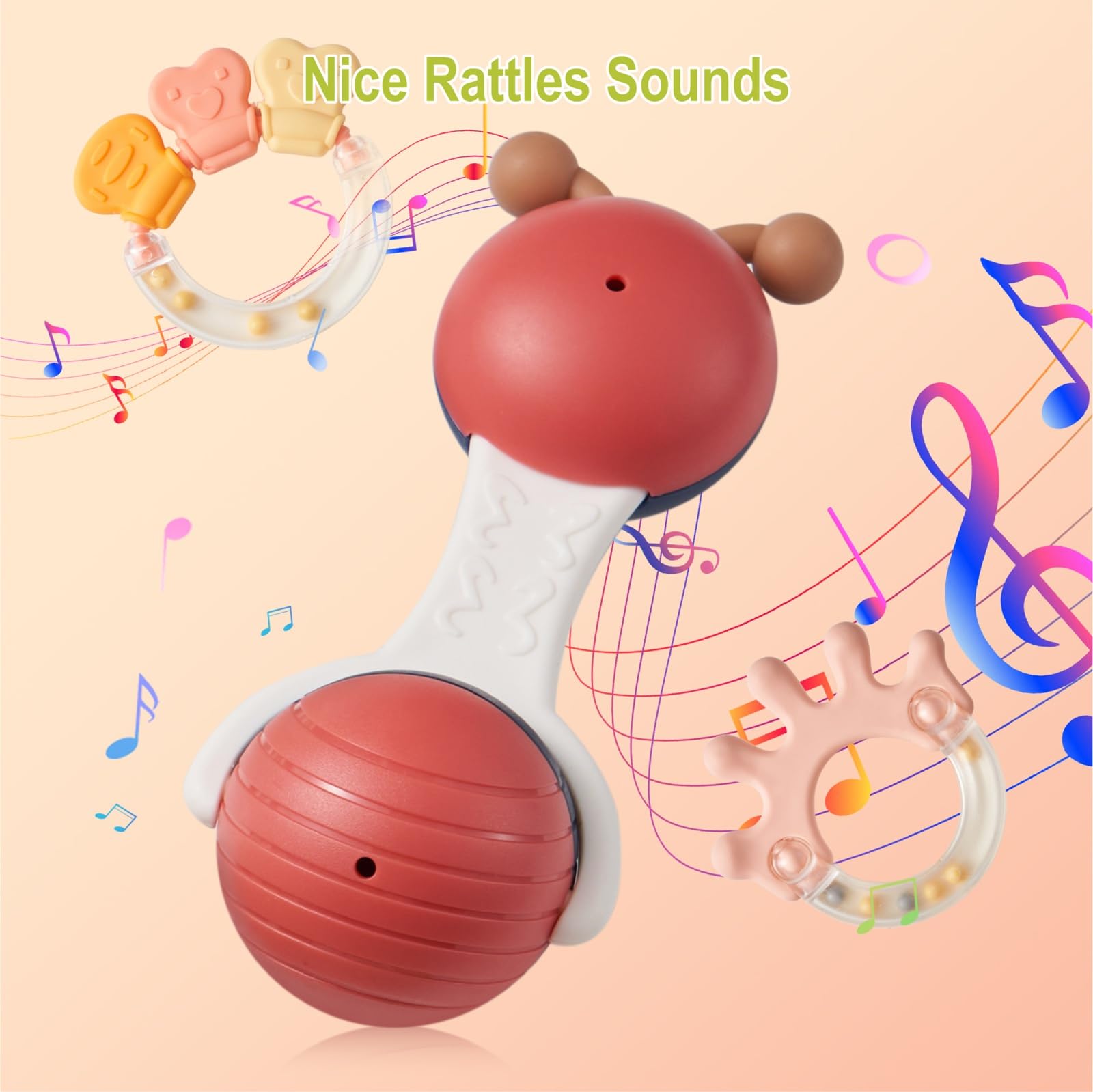 ENJOCASES Baby Rattles Teething Toys 3-6 Month Infant Toys 6-12 Months Teether Toy Babies Gift Teething Toys