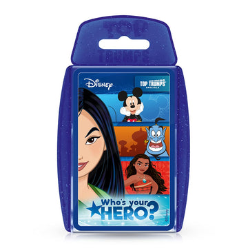 Top Trumps Disney Heroes Classic Card Game, Play with Simba, Mickey Mouse, Aladdin, Mulan and Elsa, Educational travel game, gift and toy for boys