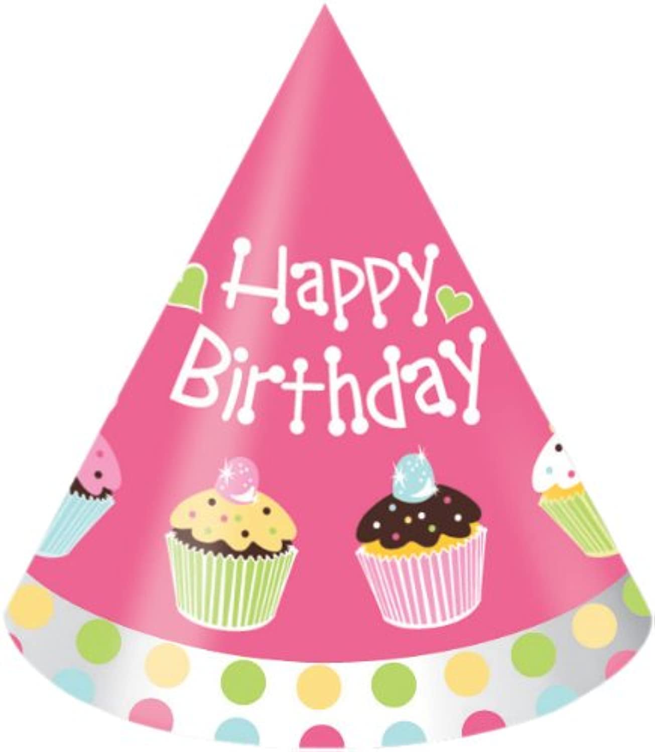 8-Count Child Size Birthday Party Hats, Sweet Treats