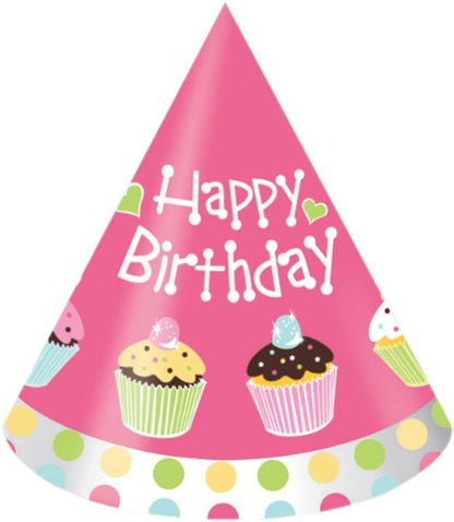 8-Count Child Size Birthday Party Hats, Sweet Treats