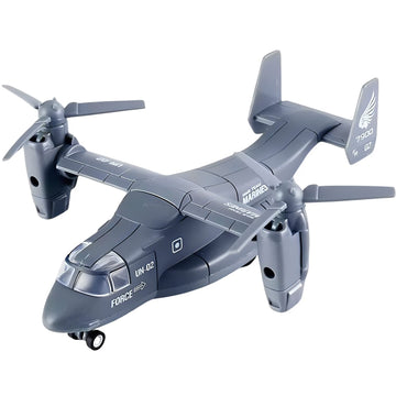 Diecast Metal Military Transport Helicopter Plane - 1:400 Scale Alloy Model Twin-Engine Rotor Aircraft Toy, Tiltrotor Transporter Airplane