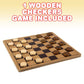 Gamie Wooden Checkers Board Game, Wood Family Board Game for Game Night, Indoor Fun and Parties, Develops Logical Thinking and Strategy, Best Gift