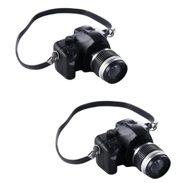 2Pcs 1:4 Scale Mini Camera Prop Ornament Vintage Camera Model, Miniature Digital Camera Mini Decoration Accessories Photography Props Ornament(Style