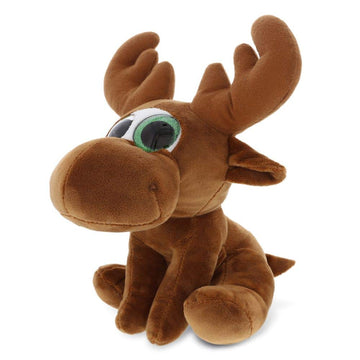 DolliBu Sparkling Big Eye Plush Stuffed Animal Teddy Bear - Cute Soft Woodland Security Toy Pal - Plushie Cuddle Buddy Bedtime Friend - Small Moose