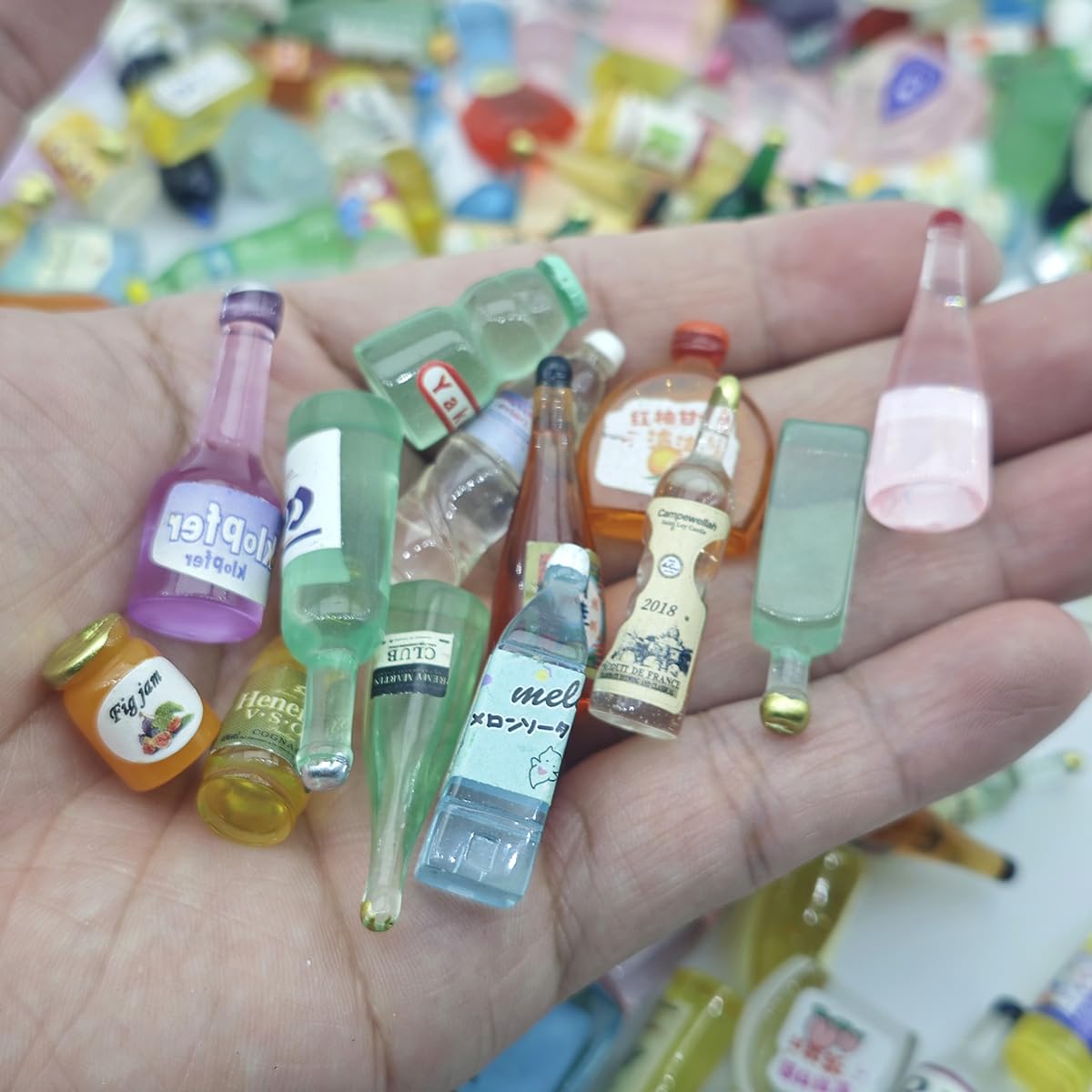 Nuanmu Miniature Food Drink Bottles Pretend Play Kitchen Game Party Toys (Random 20pc Bottles)