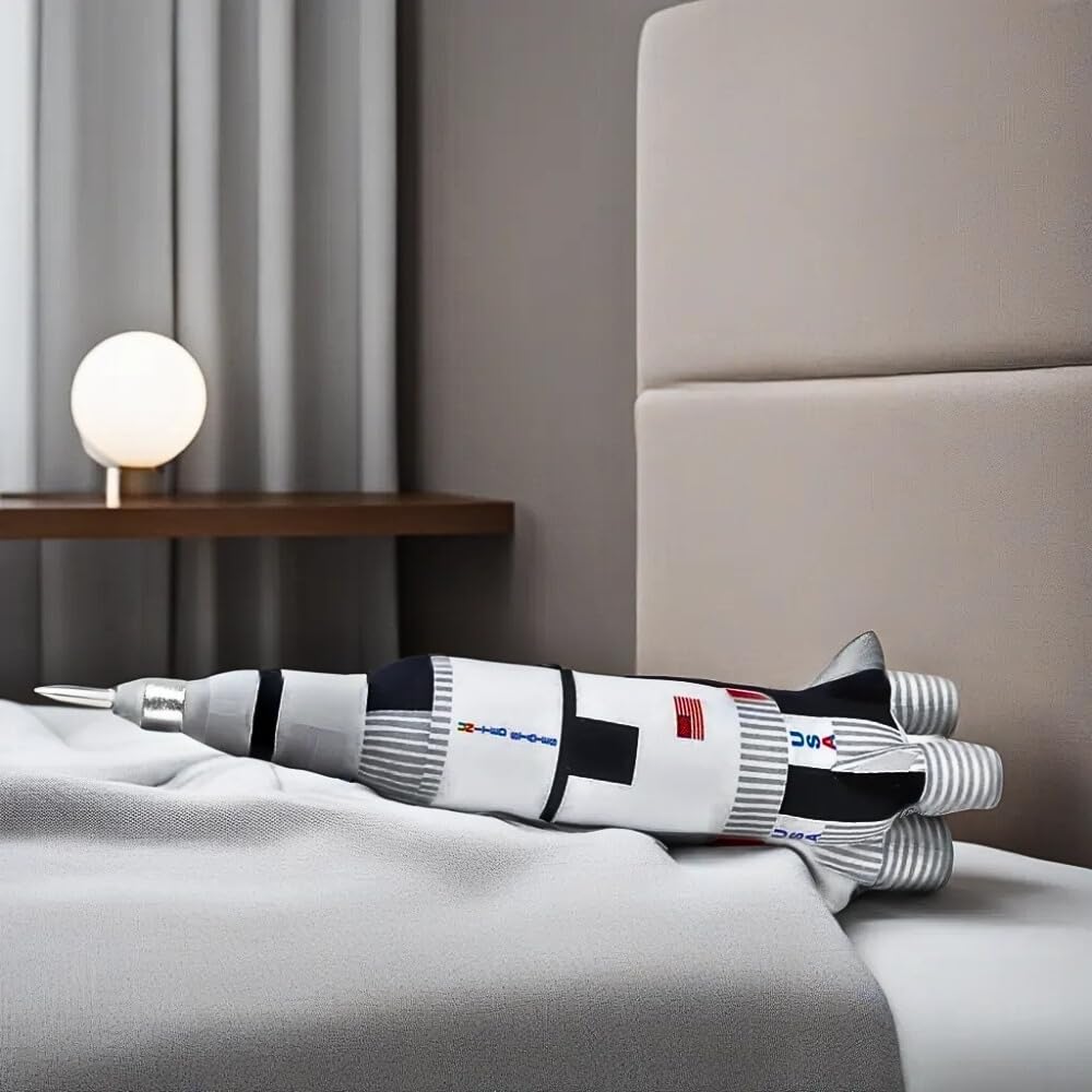 Soft Saturn Rocket Plush Toy - 26? (1 Pc.) - Colorful Printed Space Rocket Plush - Great Gift for Kids, Prize & Space Enthusiasts