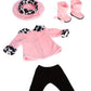 Elegance - 4 Piece 18 inch Doll Outfit - Pink Fleece Coat, Matching Hat, Brown Pants and Sherpa Boots - (Doll Not Included)