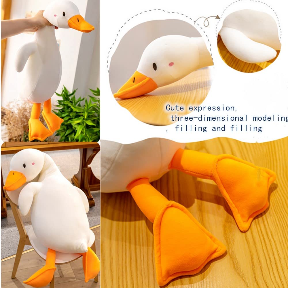 OUKEYI White Swan Stuffed Animal, Funny Duck Plush Doll, Soft Pillow Cushion Cute Goose Plush Toy Stuffed Animals Toy Gifts for Kids (65 cm/25.6 inch