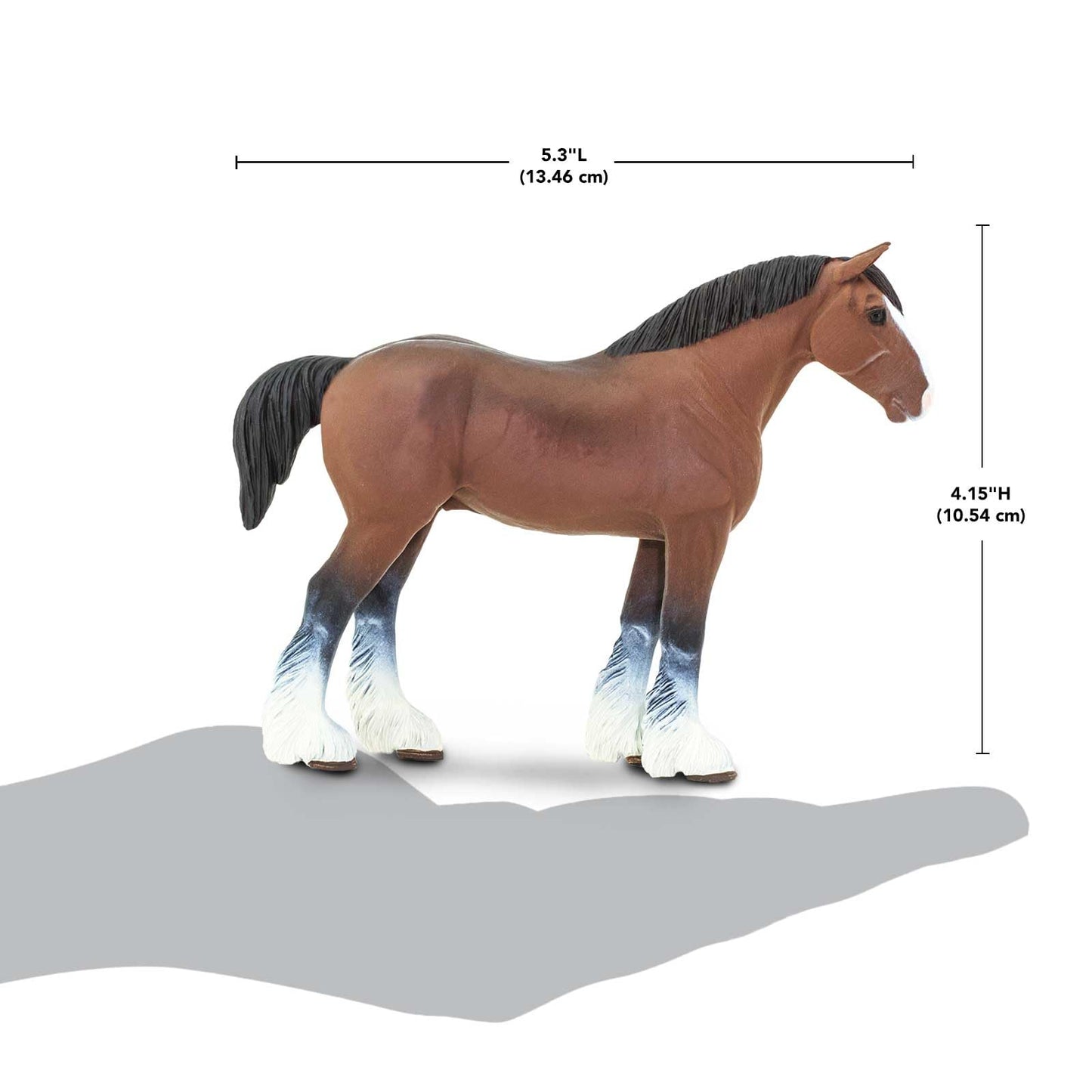 Safari Ltd. Clydesdale Stallion Figurine - Lifelike 5.5" Horse Figure - Educational Toy for Boys, Girls, and Kids Ages 3+