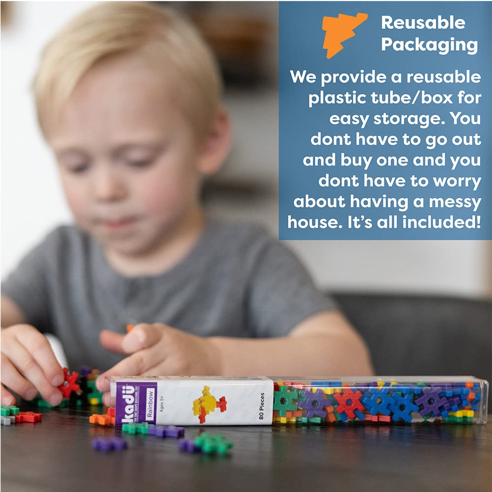 Incredibly Interconnectable Toys KADU Taffy 80 Piece Set - STEM/STEAM Building + Construction Toy, for Open + Imaginative Play