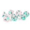 Set of 7 Dice: Glow-in-The-Dark Frosted Glowworm