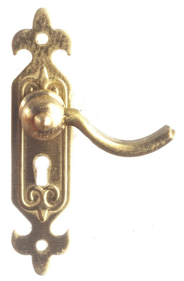 Dollhouse Miniature Brass Door Plate & Handle