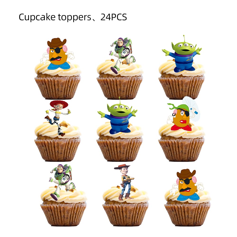 ZGYDNM 24pcs toy kids story Cake Toppers Cupcake Toppers Cake Decorations,toy kids story Birthday Party Supplies Decorations (13)