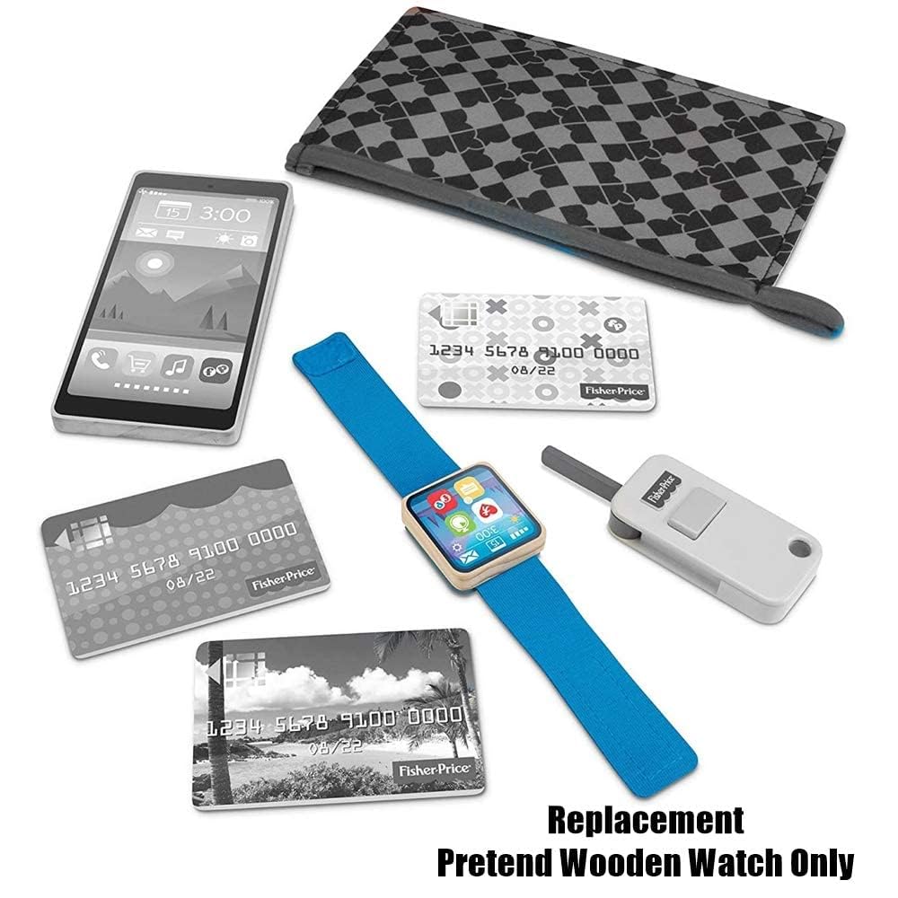 Replacement Part for Fisher-Price On-The-Go Wallet - GGT58 ~ Replacement Pretend Wooden Watch
