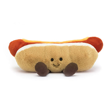 Jellycat Amuseables Hot Dog Stuffed Toy, 10 inches - Food Plush - Fun Gift Idea