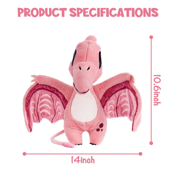 TCBunny Baby Dinosaur 14" Stuffed Animal Plush Toy, Kid's Gifts for Boys, Girls, Birthday, Valentine, Christmas (Pterosauria - Pink)