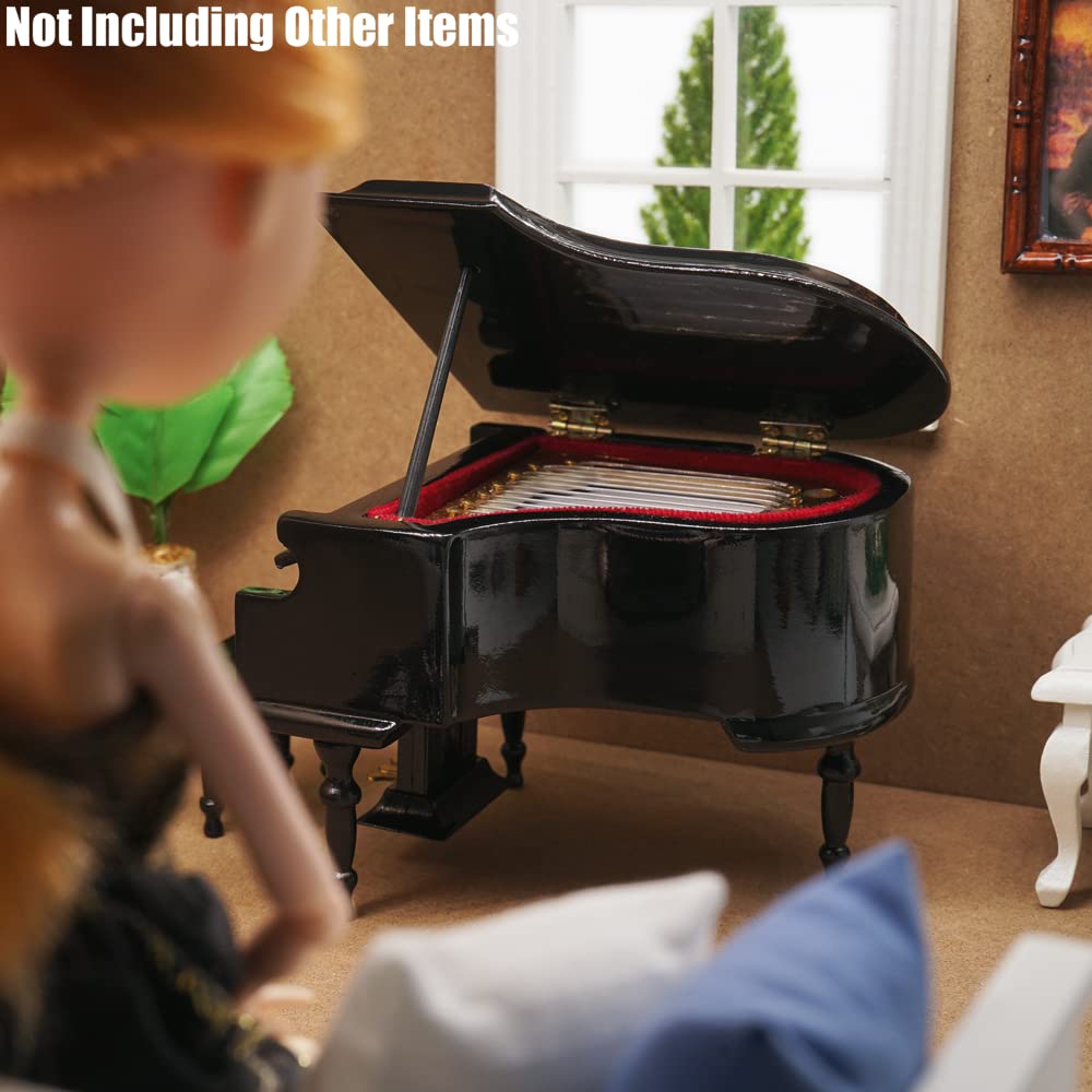 Odoria 1/12 Miniature Grand Piano Dollhouse Musical Instruments Accessories