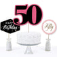 Big Dot of Happiness Chic 50th Birthday - Pink, Black and Gold - Birthday Party Centerpiece Sticks - Table Toppers - Set of 15