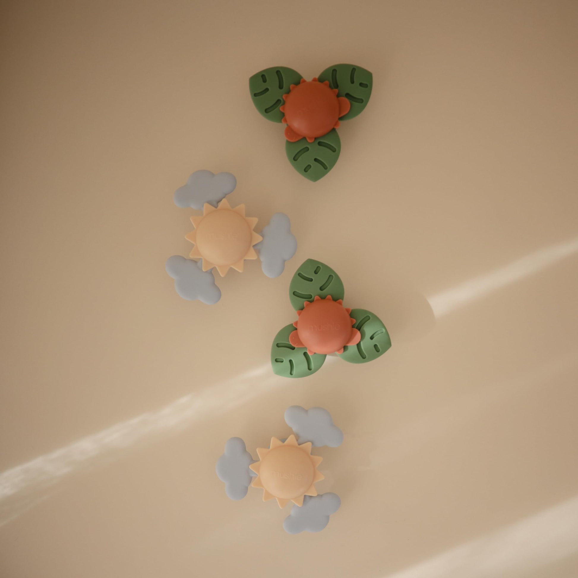 mushie Sunshine Suction Spinner Toy | Toddler Sensory Toys for Bath & Play
