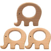 10pcs Natural Wooden Elephant Montessori Toy Pendant Pure Natural Beech Wood Animal Shape Toys for Handmade Necklace/Bracelet (Fat Elephant 10pcs)