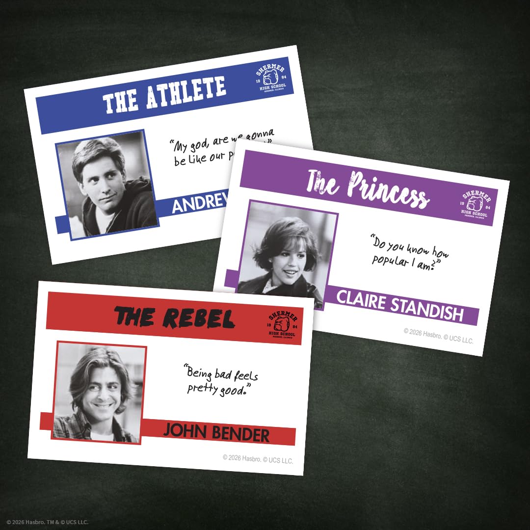 CLUE: The Breakfast Club Board Game, Classic Mystery & Deduction game, Solve Who, What & Where at Sherman High School in This Cult Classic twist