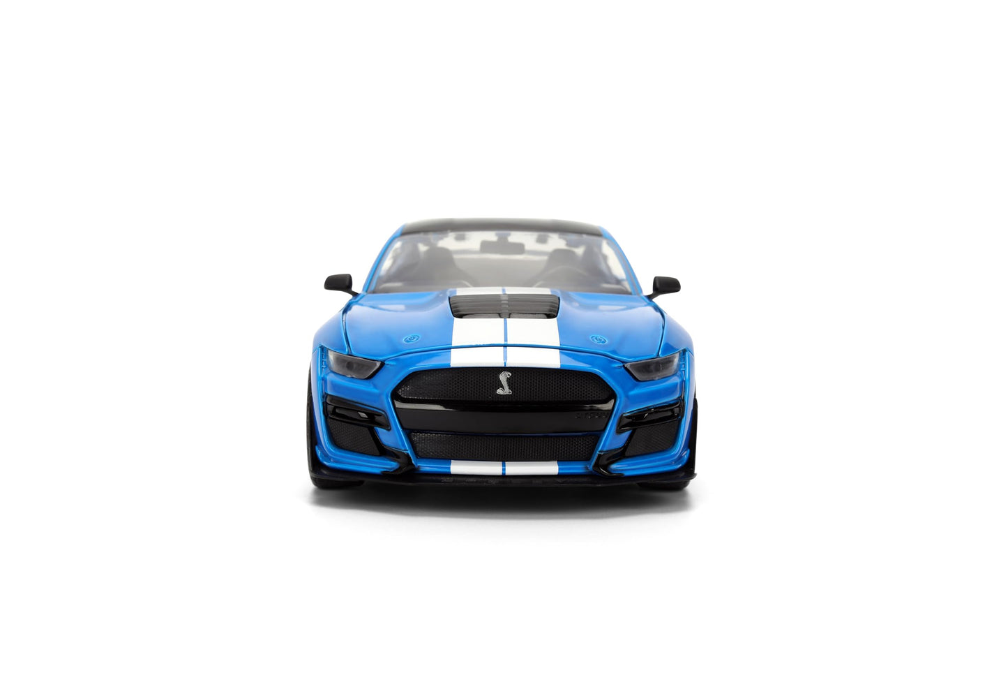 Jada Toys Bigtime Muscle 1:24 2020 Ford Mustang Shelby GT 500 Die-cast Car - Opening Doors, Hood, Trunk, Rubber Tires(Glossy Blue)
