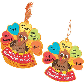 Fun Express Enter with a Thankful Heart Sign Craft Kit- Makes 12 - Crafts for Kids