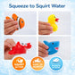 15 PCS Ocean Animals Rubber Bath Toy Water Squirters with Floating Bathtub Squeeze and Play Soft Sea Creatures anf Fishing Net for Baby, Toddlers