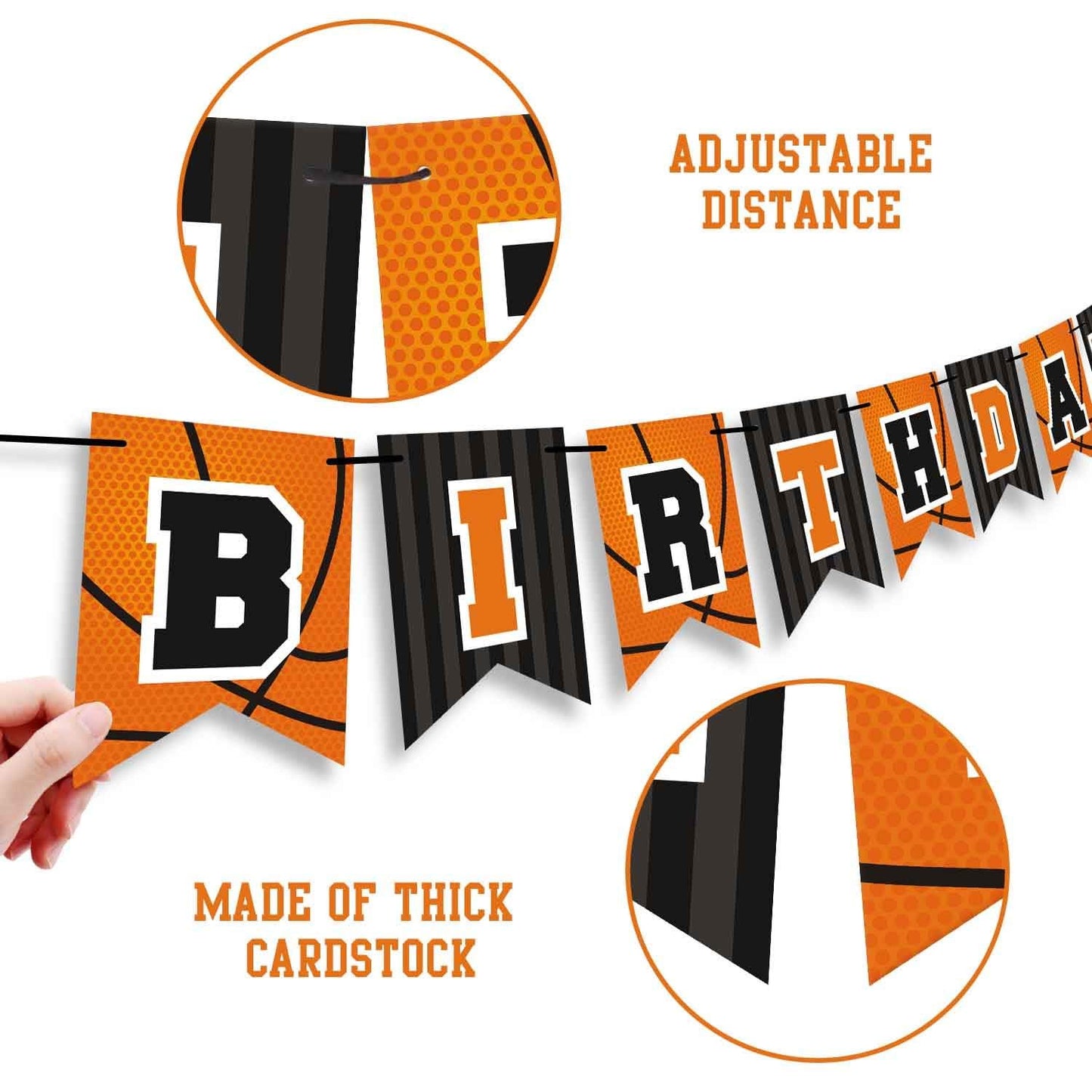 Levfla Basketball Happy Birthday Banner Basketball Party Decorations Basketball Themed Birthday Party Banner Garland Sign for Sports Theme Game Day