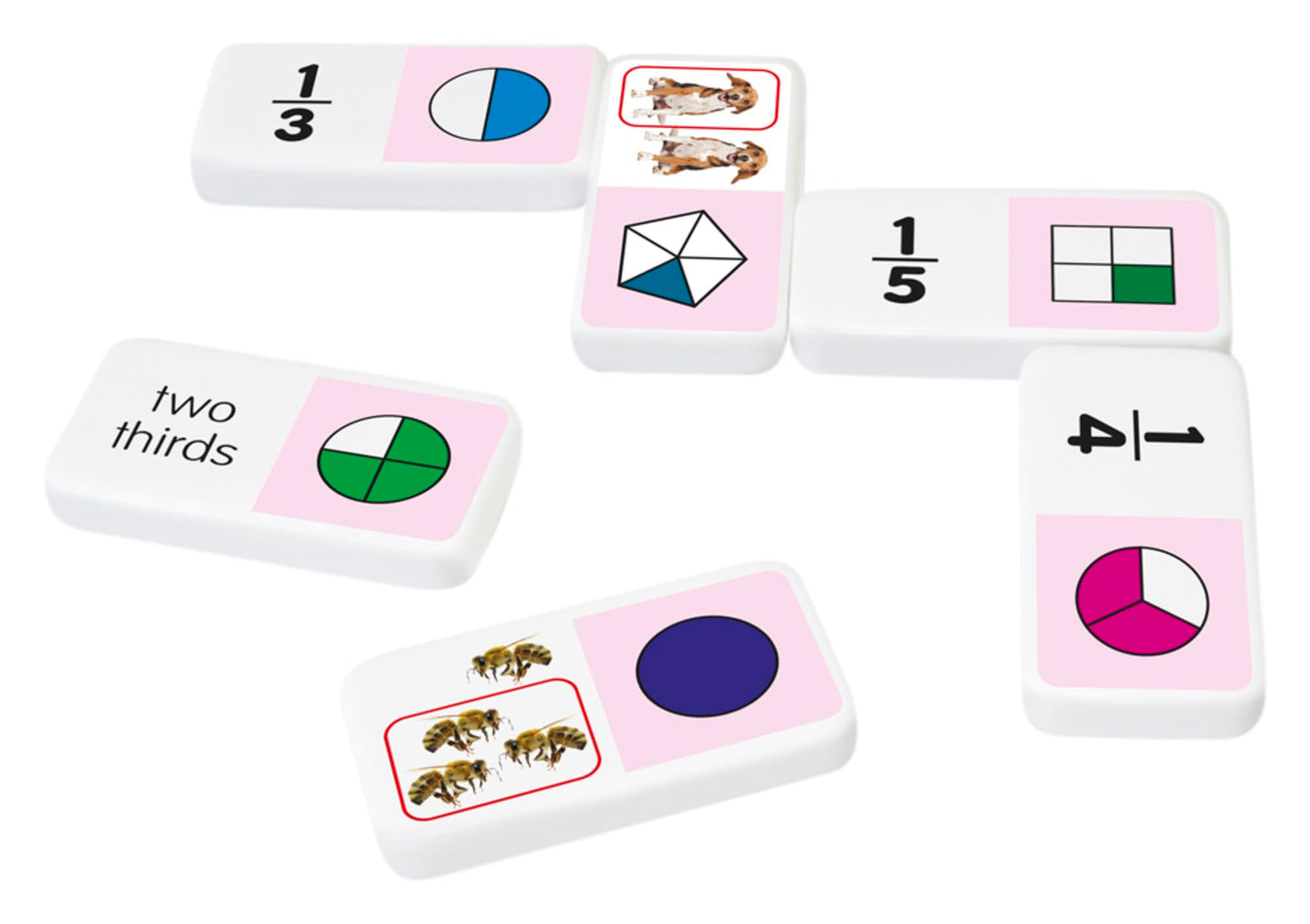 Junior Learning JL485 Fraction Dominoes, Multi 7.8 H x 4.7 L x 1.5 W