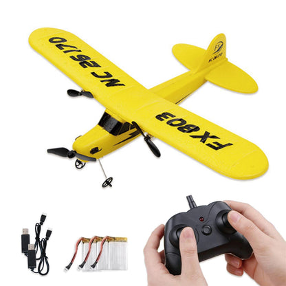 Tsiodot 2.4GHz RC Airplane Glider - 2CH Ready-to-use Foam Airplane Toy, Easy Flying Toy Beginners for Kids and Boys(Yellow)