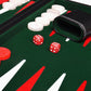 18" Leatherette Backgammon Set - Inlaid Velvet Field - Black/Green Board